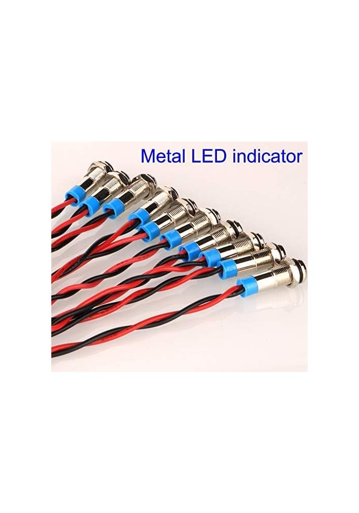 Gebildet 10 x AC/DC 12-24V 6 mm Metal LED Indicator Light Set - Image 2