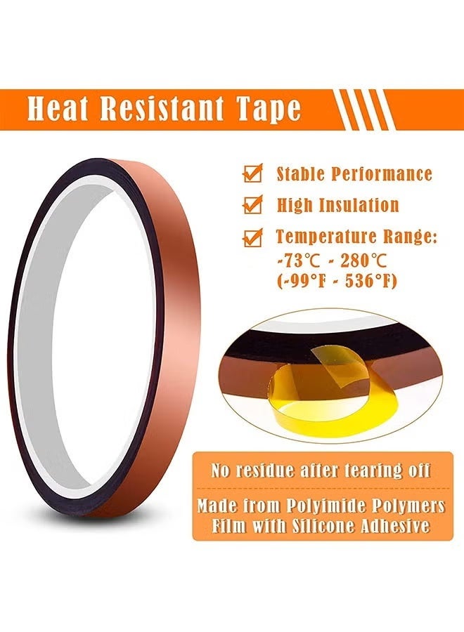 6 Packs Heat Tape for Heat Press, Heat Transfer Tape Heat Resistant High Temperature Tape for Heat Transfer Masking 3D Printing Sublimation on Coffee Mugs, HTV Craft on T-Shirt Fabrics - Image 2