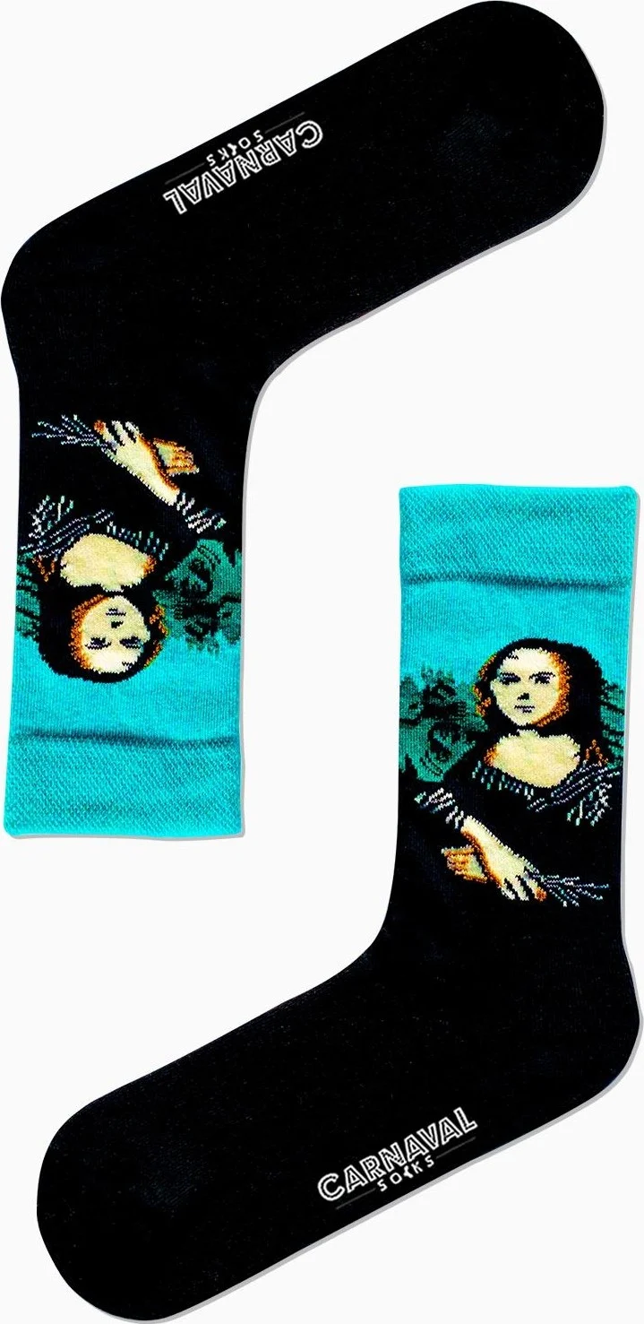 كارنافال سوكس Mona Lisa Art Patterned Colorful Socks
