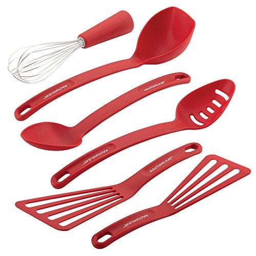 Rachael Ray 46408 Nylon Nonstick Set, Red, 6-Piece, Tools and Gadgets, One Size - Image 1