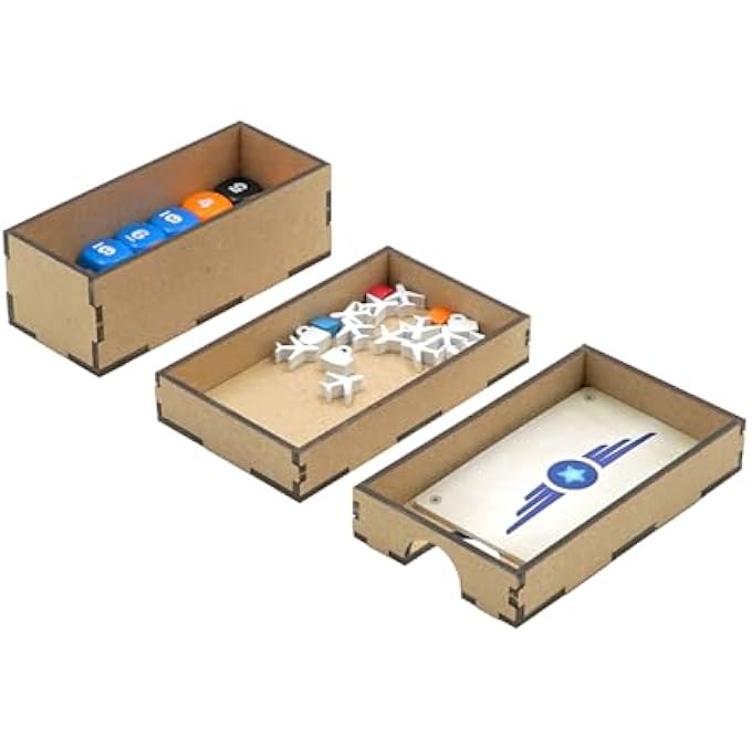 The Broken Token Sky Team Compatible Board Game Organizer  Wooden Game Organizing Box with Multiple Trays - Image 2