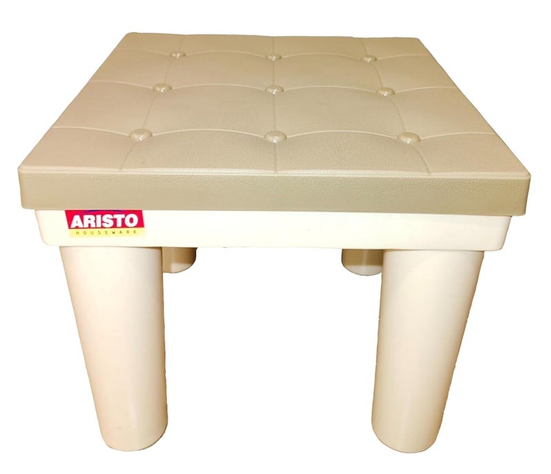 Nabhya Premium Aesthetic Design Strong Support Stool with AntiSlip with Strong Bearing Stool for Bathroom Bedroom Durable Multipurpose for Home Kitchen Beige - Image 1