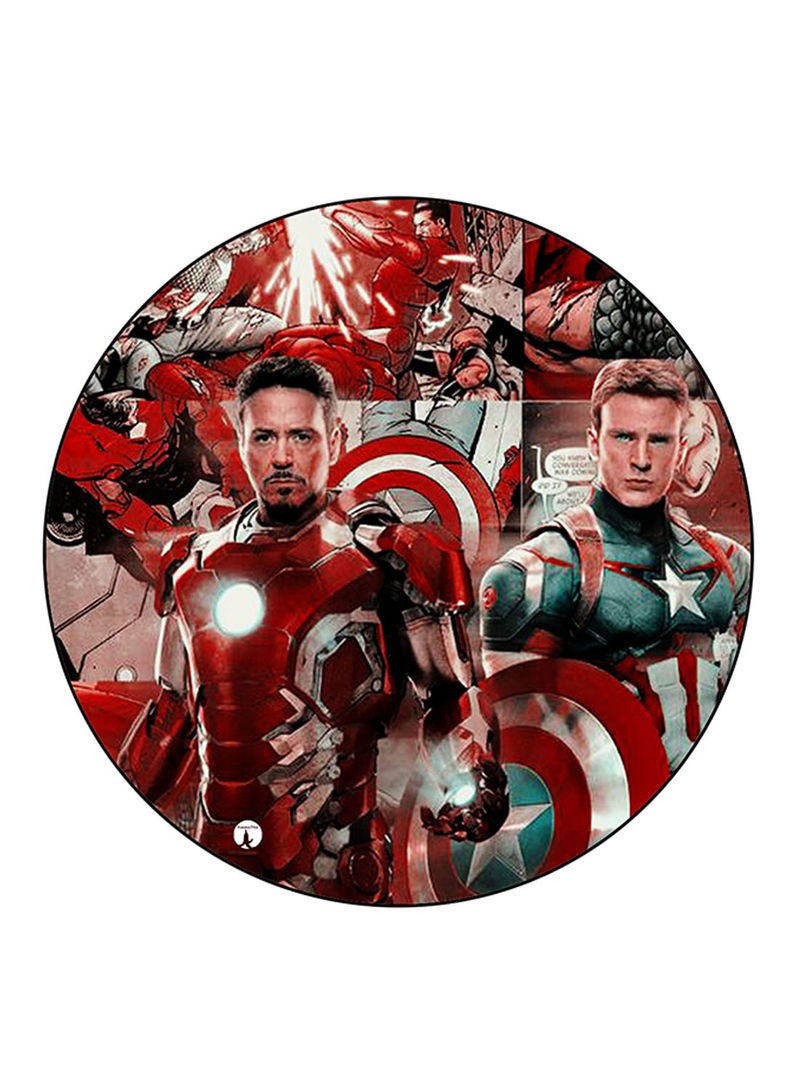 RKN Iron Man And Captain America Printed Mouse Pad Multicolour