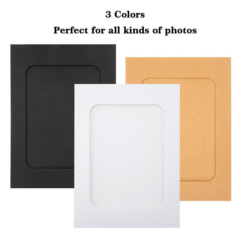 Anwyll Paper Picture Frames 4""x6"" 30 Pcs Paper Photo Frames Cardboard Picture Frames with Wooden Clips and Strings DIY Clip Photo Holders Photo Hanging Display Kit Wall Decor for Home Party Office - Image 3