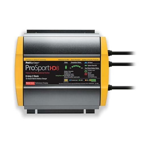 ProMariner 44008 ProSport HD Waterproof Marine Battery Charger, 8 Amp, 2 Bank - Image 1