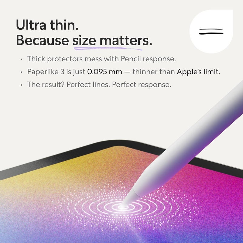 Paperlike 3 [2 PACK] for iPad PRO 13 inch M5/M4 & iPad AIR 13 inch M3/M2 (2025-2024) Screen Protector Film [Bubble-Free Install] with Paper Texture for Notetaking Sketching Writing Drawing - Image 5