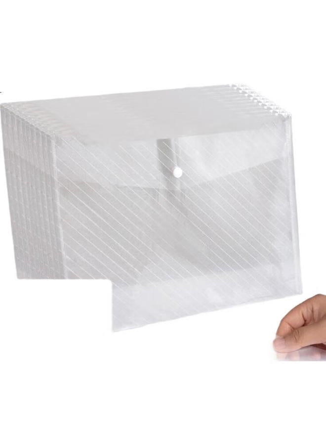 M.G M&G Stationery 10-Pack A4 Button Closure Transparent File Folders For Students, Exam Paper Storage, Subject Classification Waterproof Plastic Document Folders Adm929Yt - Image 2