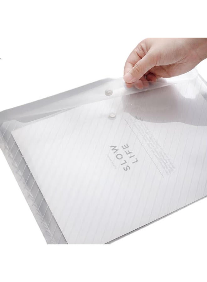 M.G M&G Stationery 10-Pack A4 Button Closure Transparent File Folders For Students, Exam Paper Storage, Subject Classification Waterproof Plastic Document Folders Adm929Yt - Image 3