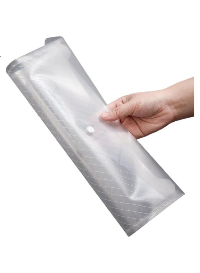 M.G M&G Stationery 10-Pack A4 Button Closure Transparent File Folders For Students, Exam Paper Storage, Subject Classification Waterproof Plastic Document Folders Adm929Yt - Image 1