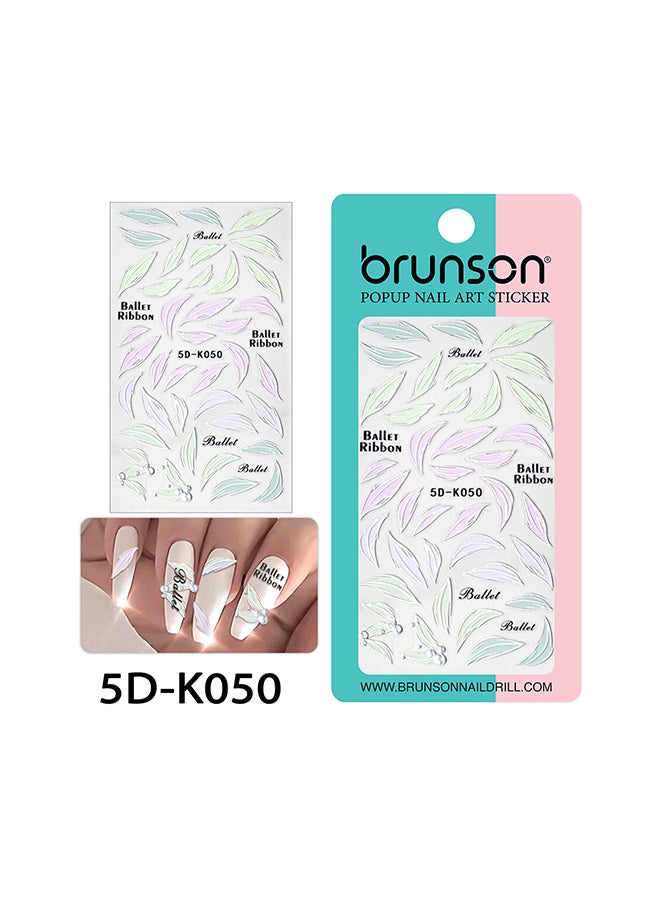 5D Flower Decals Exquisite Self Adhesive Nail Art Decoration Stickers 5D-k050