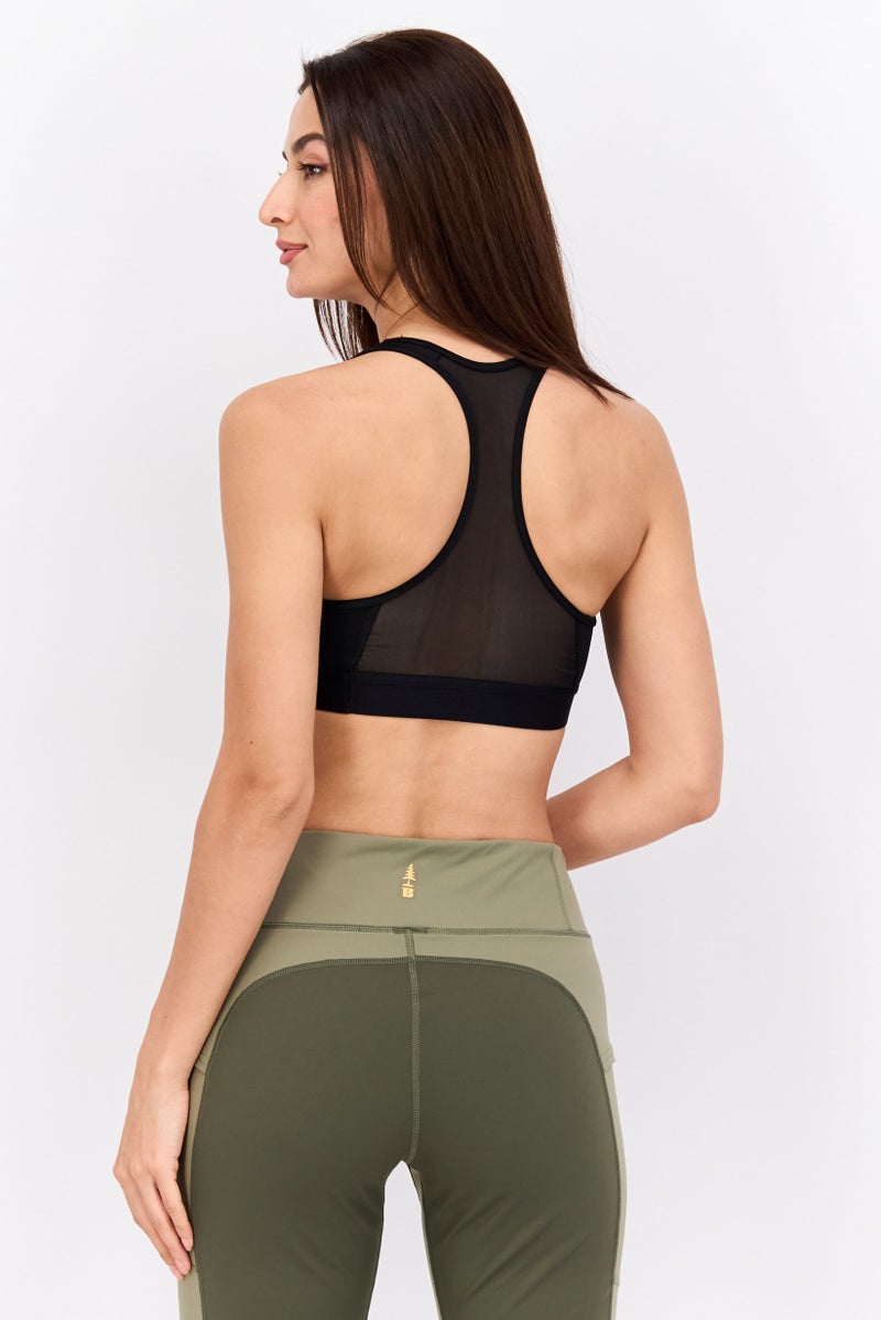Adidas حمالة صدر رياضية غير مبطنة بشعار العلامة التجارية للنساء، سوداء - Image 2