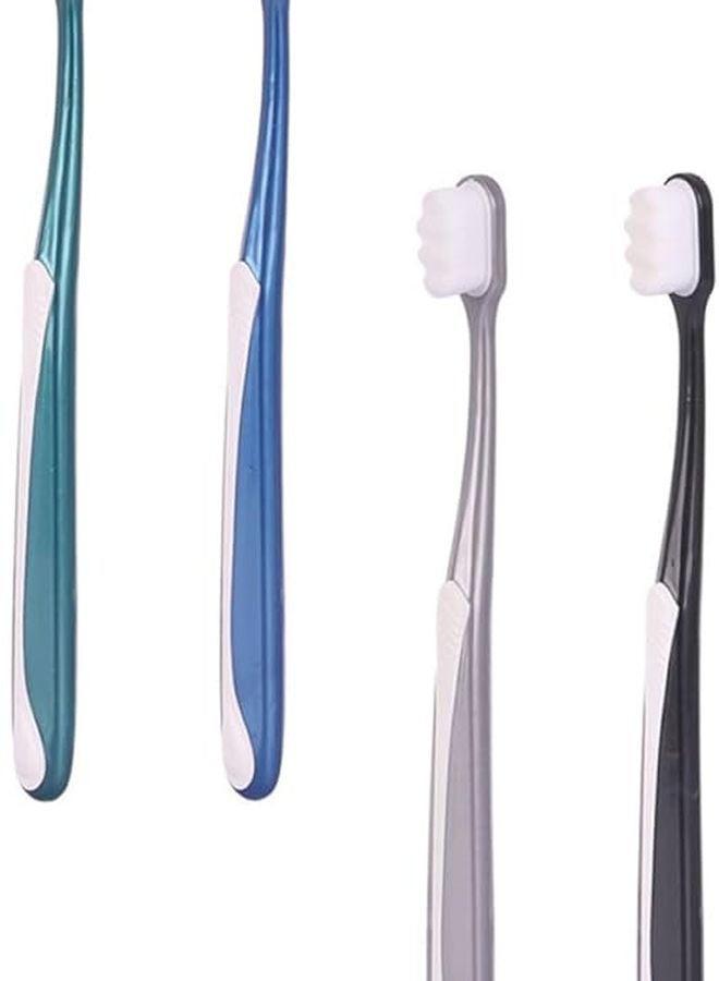 Large Head Soft Bristle Toothbrushes For Sensitive Gums 4 Pack Random Colors - Image 1