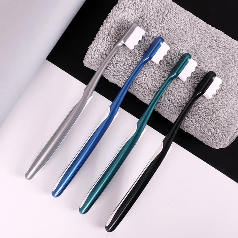 Large Head Soft Bristle Toothbrushes For Sensitive Gums 4 Pack Random Colors - Image 3