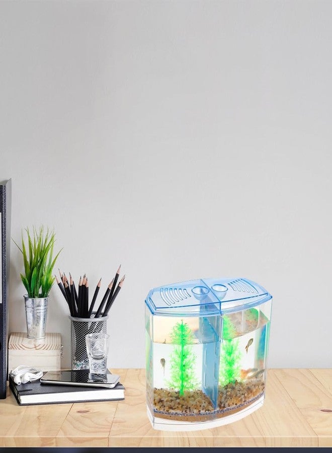 Betta Fish Tank with Double Compartment | Free Color Stone pebbels Included | Color May Vary - Image 4