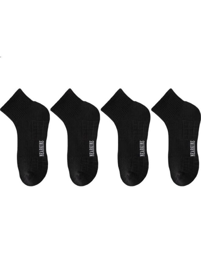 Bejirog Men'S Summer 100% Cotton Mid-Calf Socks With Towel Bottom, Anti-Odor And Sweat-Absorbing White Sports Basketball Short Socks - Image 2