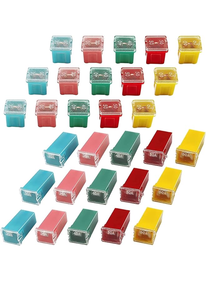 ShabeEat 30 Pcs Jcase Fuse Automotive Tall/Standard And Low Profile Jcase Box Shaped Fuses Assortment Kit (20A, 30A, 40A, 50A, 60A, 80A) For Ford Chevy/Gm Nissan And Toyota Pickup Trucks Cars Suvs - Image 5