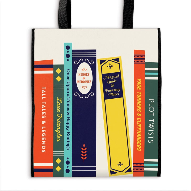 Galison Literary Tales Reusable Tote Environmentally Friendly Lightweight and Colorful Reusable Bag Perfect for Shopping