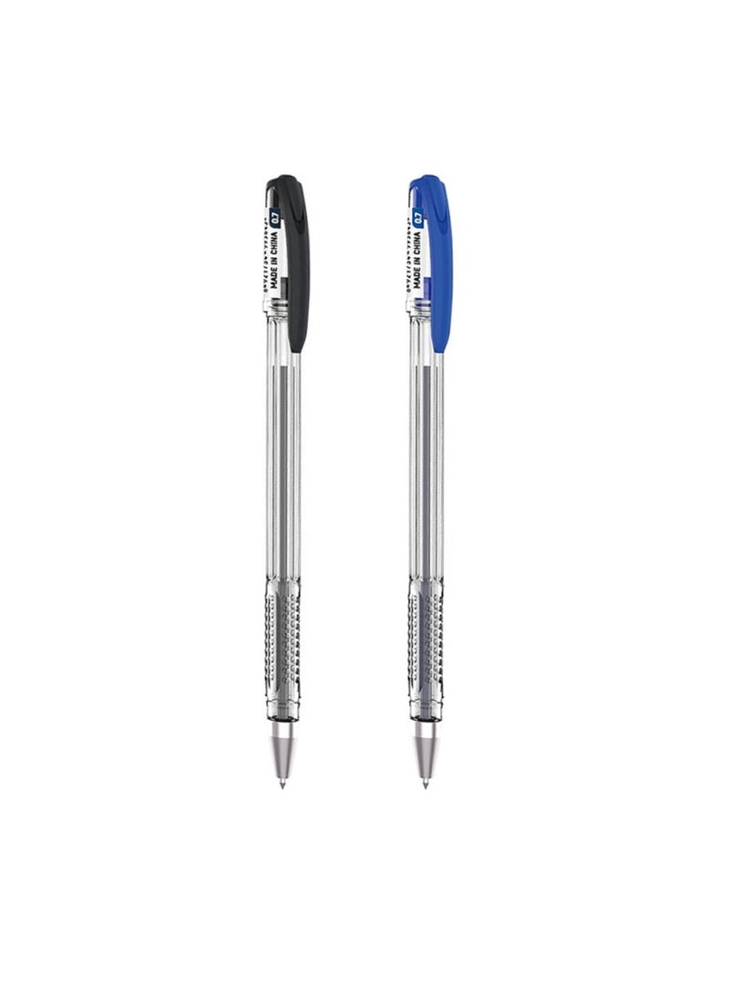 Deli Deli Deli think Ball Point Pen 24 Pieces, 0.7 mm Bullet Tip, Blue,Black (2 Pack). - Image 3