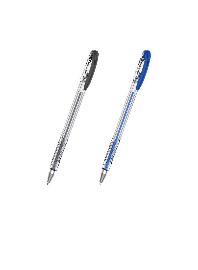 Deli Deli Deli think Ball Point Pen 24 Pieces, 0.7 mm Bullet Tip, Blue,Black (2 Pack). - Image 2