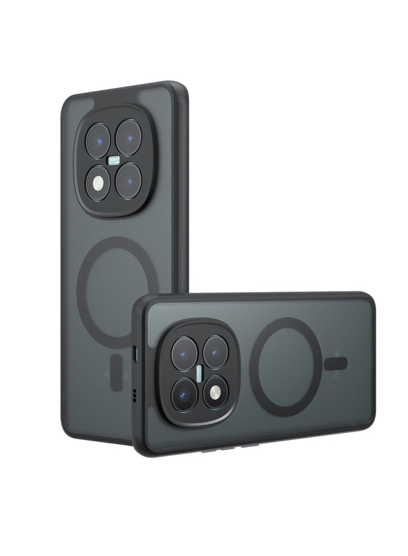 عام غلاف مغناطيسي لـ Redmi Note15Pro +، جلد صقلي، وسادة هوائية مقاومة للاحتكاك، يدعم الشحن اللاسلكي - Image 1