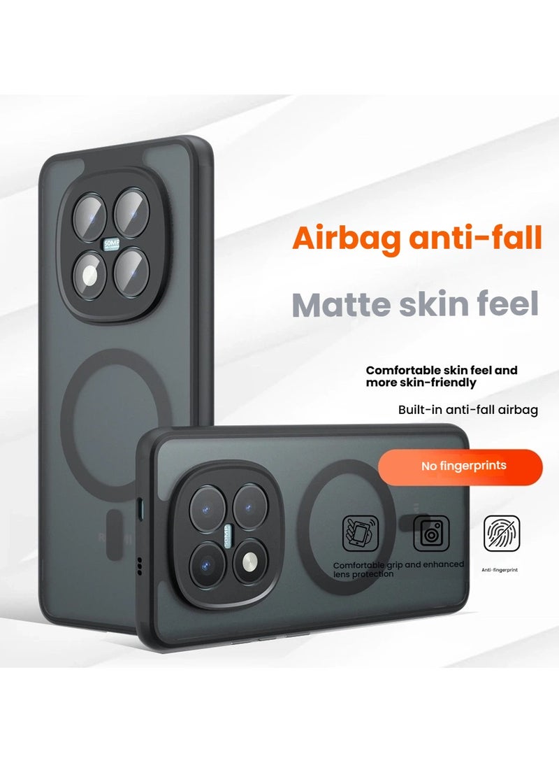 عام غلاف مغناطيسي لـ Redmi Note15Pro +، جلد صقلي، وسادة هوائية مقاومة للاحتكاك، يدعم الشحن اللاسلكي - Image 4