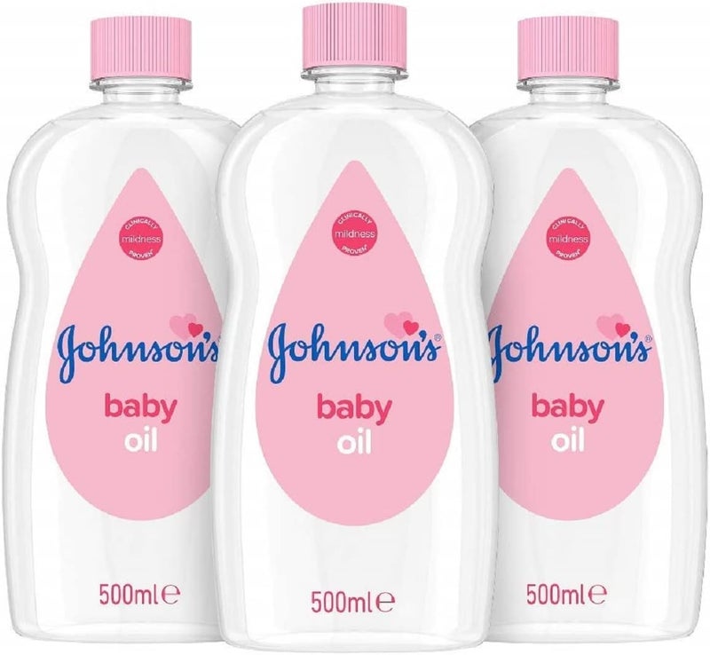 Johnson's Baby Oil - Pack of 3 (500ml each) - Image 1
