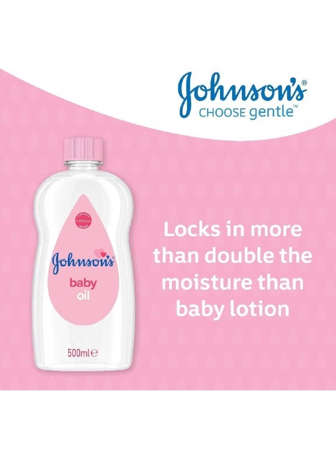 Johnson's Baby Oil - Pack of 3 (500ml each) - Image 2