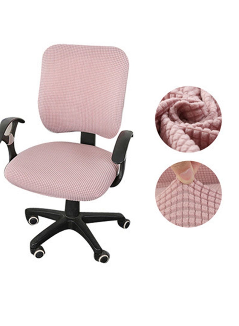 1 Set Elastic Office Chair Seat Covers Stretchable Computer Chair Protective Slipcovers, Pink