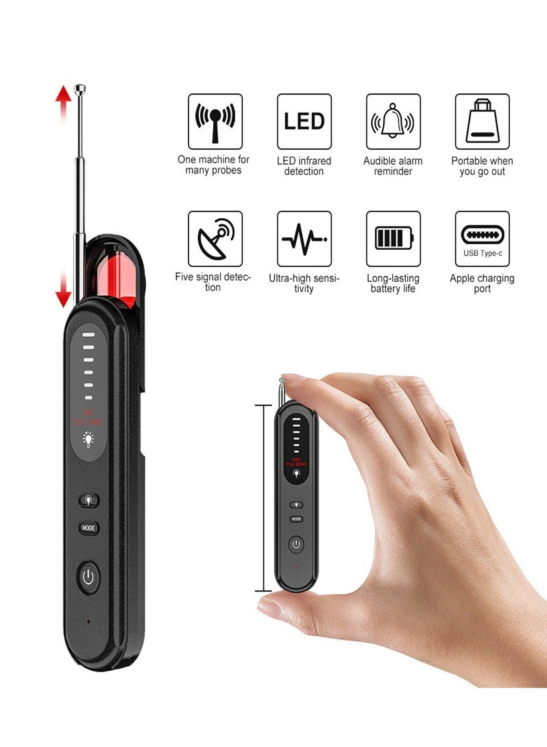 Anti Spy Detector, 6 Level Sensitivity Multi-Function Camera Detector, Portable Wireless GPS RF Signal Scanner Snooping Device Finder for Travel, Office, Hotel - Image 1