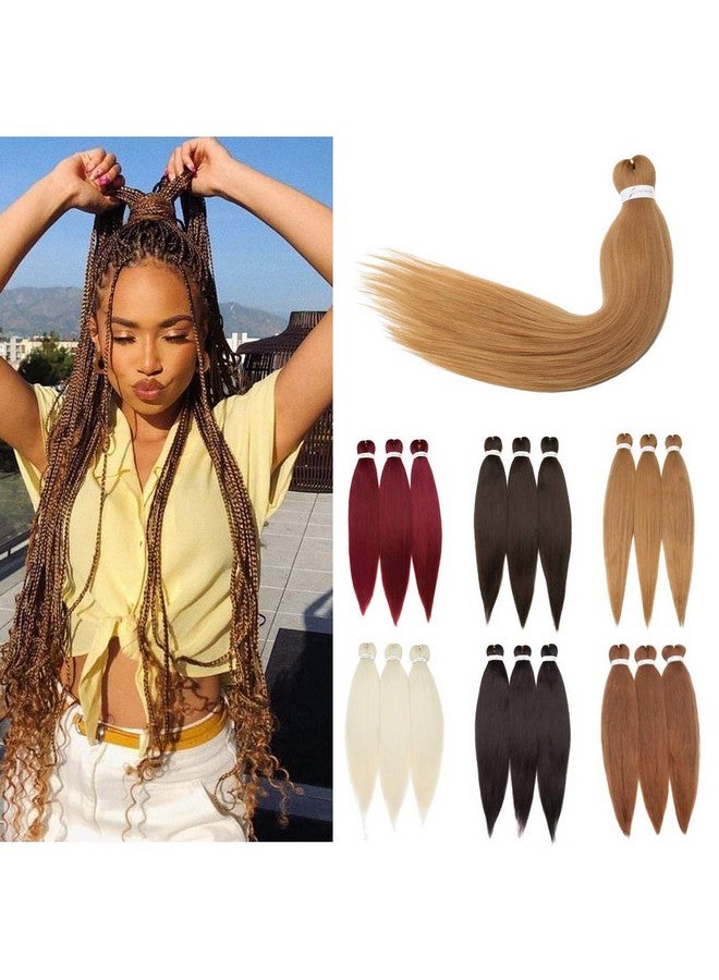S-noilite Prestretched Braiding Hair Extensions Hot Water Setting Braiding Hair Easy Braid Crochet Hair Professional Itch Free Synthetic Fiber Soft Yaki Texture Braids Hair 26In （2 Bundles Dark Blonde) - Image 1