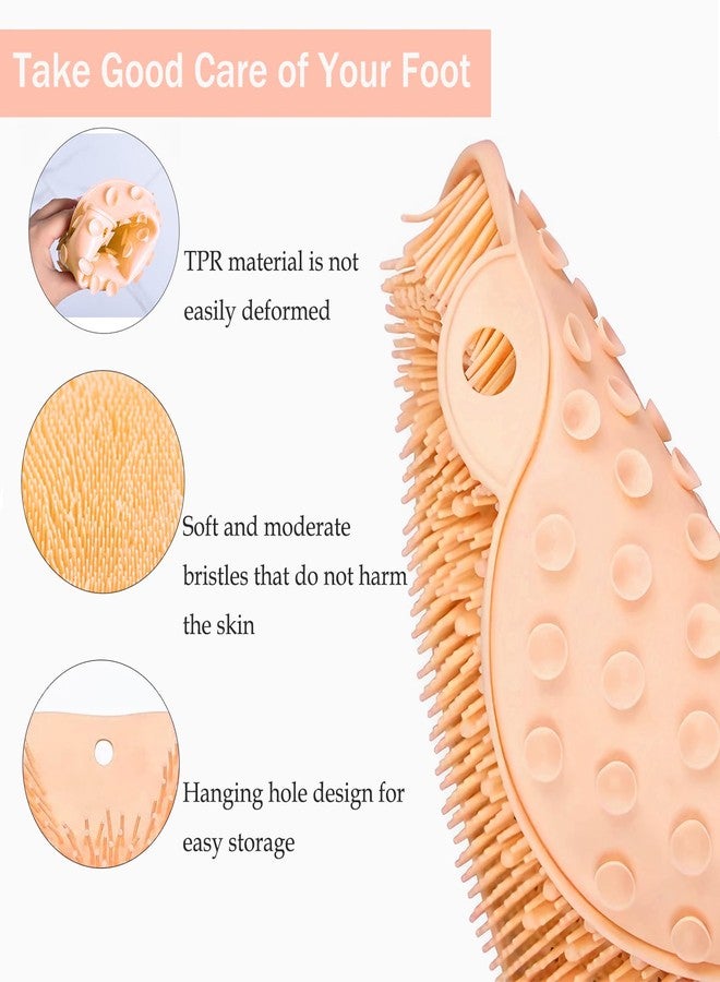 Easkite Shower Foot and Back Scrubber Mat,Wall Mounted Shower Foot Scrubber with Suction Cups,Exfoliating Silicone Massage Foot Cleaner for Shower(Yellow) - Image 3