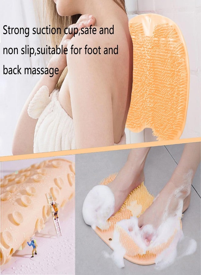 Easkite Shower Foot and Back Scrubber Mat,Wall Mounted Shower Foot Scrubber with Suction Cups,Exfoliating Silicone Massage Foot Cleaner for Shower(Yellow) - Image 5