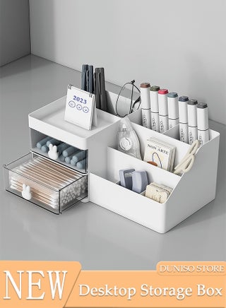Makeup Organizer, Cosmetic Desk Storage Box with Drawers Skincare Organizers for Dressing Table, Countertop, Bathroom Counter, Vanity Holder for Brushes, Lotions, Lipstick, Perfume - pzsku/ZE13A5FDDF274E712EA1FZ/45/_/1709008477/9dd5f4ae-818d-4489-a904-49543d8d6b88