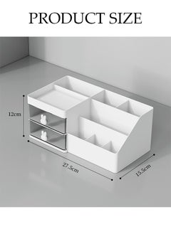 منظم المكياج، صندوق تخزين مكتبي لمستحضرات التجميل مع أدراج، منظمات للعناية بالبشرة لطاولة الزينة، سطح الطاولة، منضدة الحمام، حامل مستحضرات التجميل للفرش واللوشن وأحمر الشفاه والعطور - pzsku/ZE13A5FDDF274E712EA1FZ/45/_/1709008478/6d494859-b0c6-4c37-a12c-875de1052783