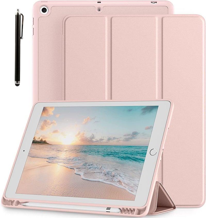 ProElite Smart Case for iPad 10.2 inch 2021 9th/8th/7th Gen [Auto Sleep/Wake Cover] [Pencil Holder] [Soft Flexible Case] Recoil Series - Pink with Stylus Pen - Image 2