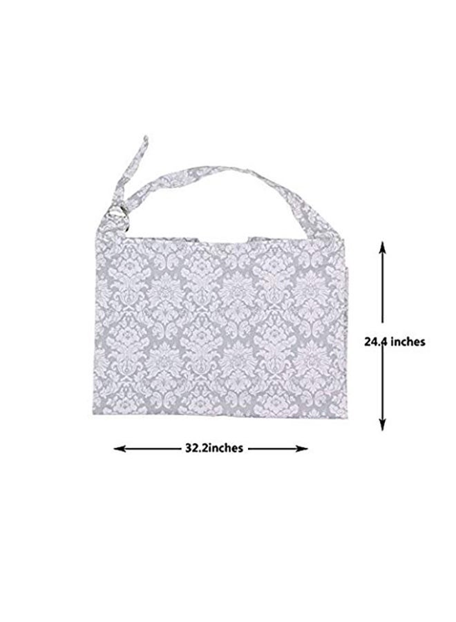 Patterned Design Combed Cotton Baby Nursing Cover And Bib  - Image 2