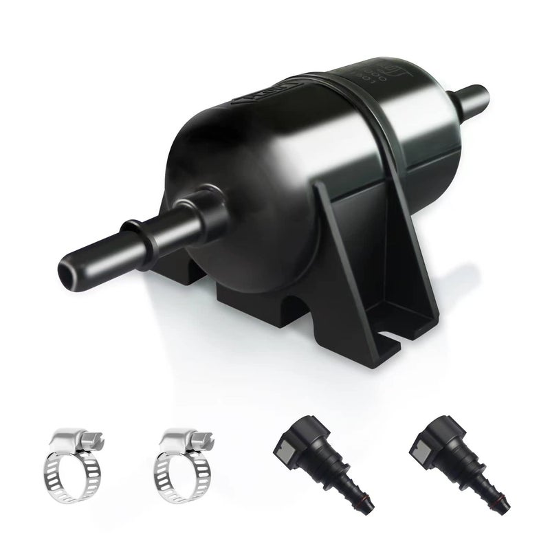 JiuJ AM117584 AM118131 Inline Fuel Filter High Pressure With Connectors Clamps Replacement for John Deere 425 445 X 485 585 720 724 728 729 730 734 738 739 RSX 850 860 XUV 590 620 625 825