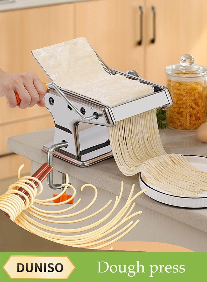 DUNISO Pasta Maker，Manual Noodle Press，Fried Noodle Machine，Detachable Dual-Blades,Hand Crank  - Image 1