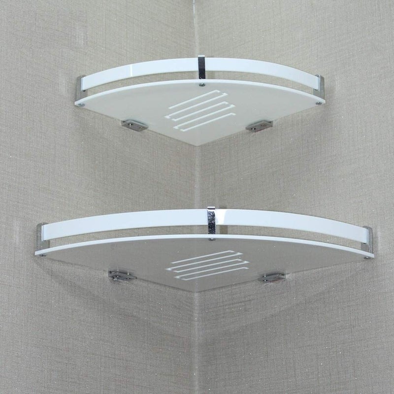 Mantavya Acrylic Corner Shelf for Home Decor Bathroom Corner Decoration Bathroom Accessories Shelves - Image 3