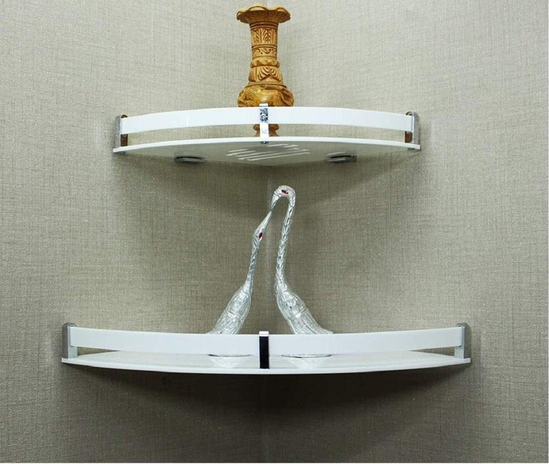 Mantavya Acrylic Corner Shelf for Home Decor Bathroom Corner Decoration Bathroom Accessories Shelves - Image 1