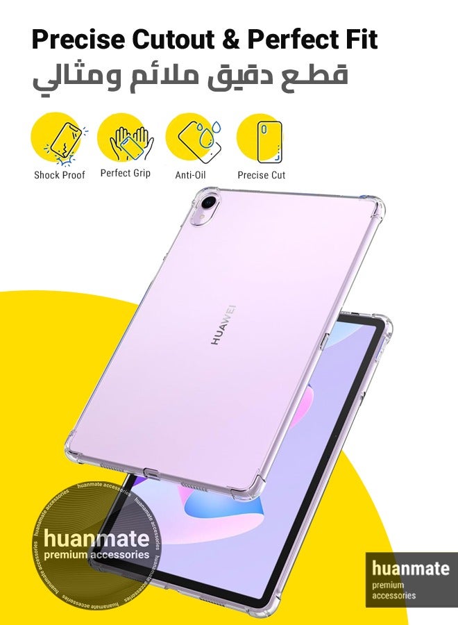 هووانميت حافظة لجهاز هواوي ميت باد 11 2023 شفافة - مقاوم للصدمات ومتين وفتحات دقيقة - حماية من الخدوش والغبار والتلطيخ - غطاء خلفي من السيليكون الشفاف لجهاز هواوي ميت باد 11 2023 - Image 2