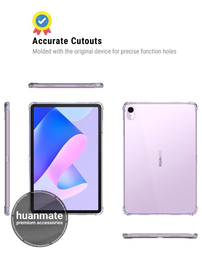 هووانميت حافظة لجهاز هواوي ميت باد 11 2023 شفافة - مقاوم للصدمات ومتين وفتحات دقيقة - حماية من الخدوش والغبار والتلطيخ - غطاء خلفي من السيليكون الشفاف لجهاز هواوي ميت باد 11 2023 - Image 5