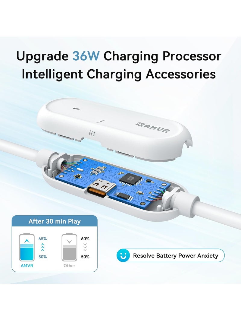 AMVR meta quest 3 Link Cable 16FT(5M) Charging Link Cable Compatible with Meta Quest 3/3S/Pico 4 - Data Line with Separate Fast Charging Port, High-Speed Max 5Mbps Transfer to PCVR/SteamVR, Play While Charger - Image 3