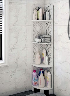 LINGWEI Bathroom Corner Shelf Kitchen Storage Shelf Flowers Plants Stand Kitchen Rack living Room Office Bedroom Home Stand Wooden Bathroom Shelf Small Cabinet  - Image 1