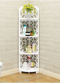 LINGWEI Bathroom Corner Shelf Kitchen Storage Shelf Flowers Plants Stand Kitchen Rack living Room Office Bedroom Home Stand Wooden Bathroom Shelf Small Cabinet  - Image 2