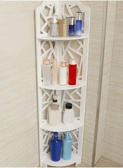 LINGWEI Bathroom Corner Shelf Kitchen Storage Shelf Flowers Plants Stand Kitchen Rack living Room Office Bedroom Home Stand Wooden Bathroom Shelf Small Cabinet  - Image 5