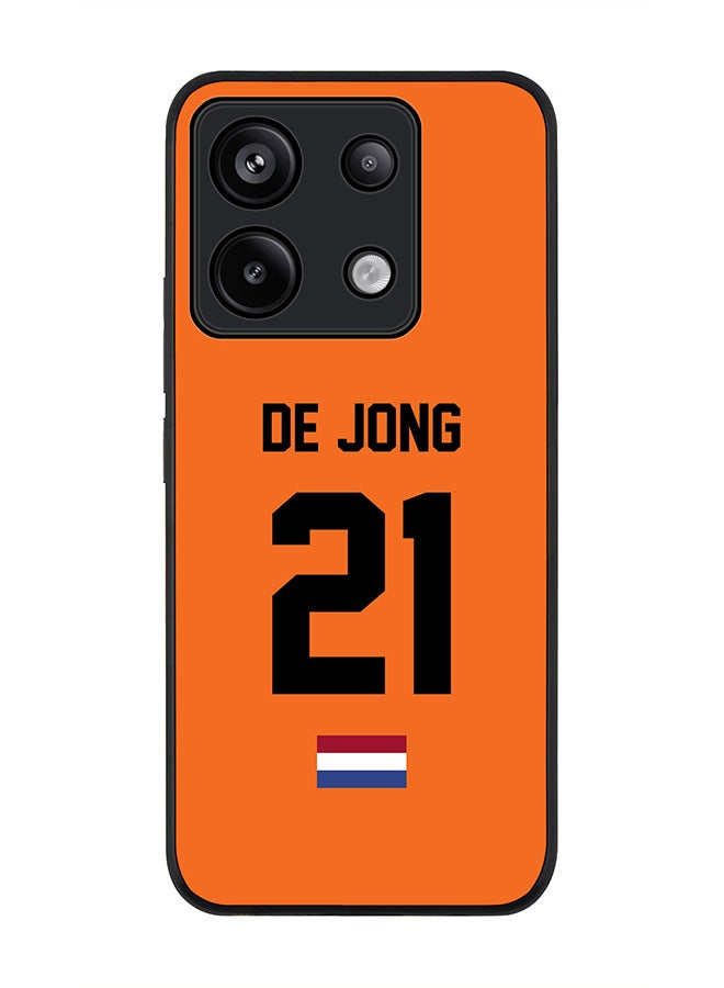 Stylizedd Rugged Black edge case for Poco X6 5G, Slim fit Cover - Football Team - Netherlands, Player Name - De Jong - Image 1