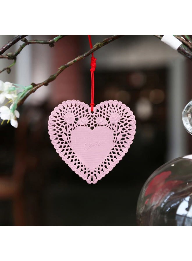 FUGUIR 180 Pcs 4 Inch Mini Valentine Heart Doilies Heart Shaped Paper Lace Doilies with 3 Colors Red Pink White Valentine Craft Gift Set for Wedding Birthday Party Decoration - Image 4