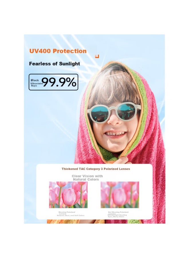 Kigo New Sunshade Sungl Polarized Uv Protection Pumpkin Orange For 3-6 Years Old - Image 3