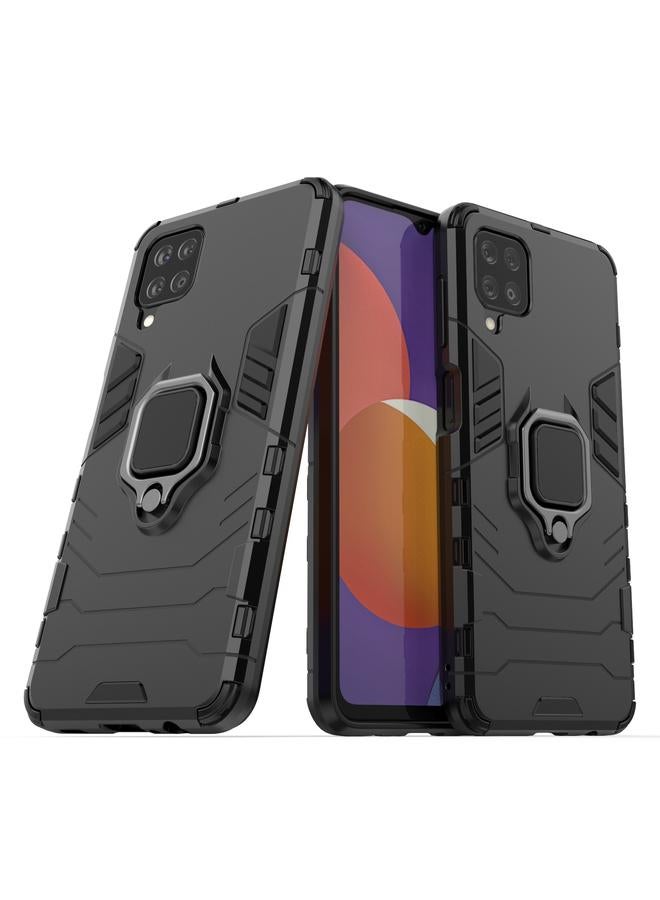 اس-توب جراب لهاتف Samsung Galaxy M12 مقاوم للصدمات مصنوع من مادة البولي يوريثين الحراري مع حامل حلقي مغناطيسي - Image 3